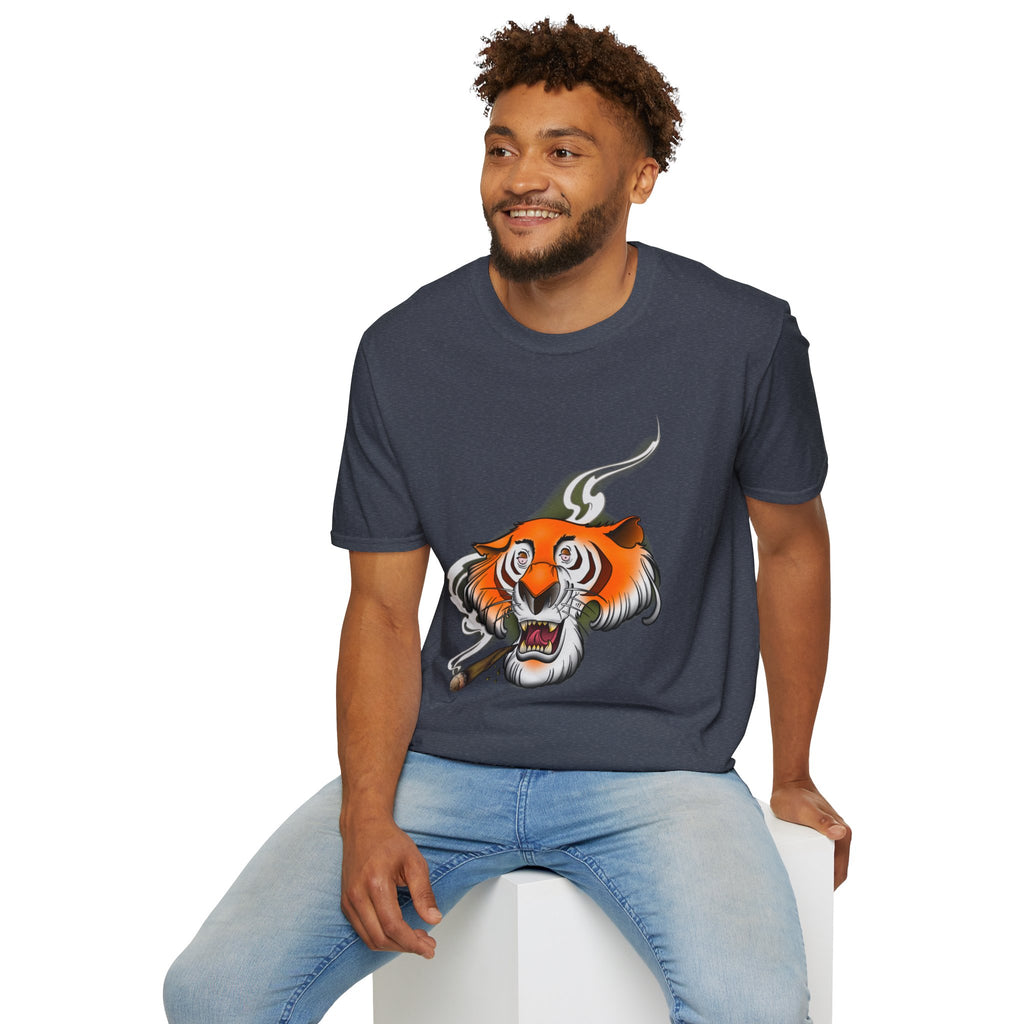Stoney the Tiger - retro Softstyle T-Shirt Dark Chocolate / S 
