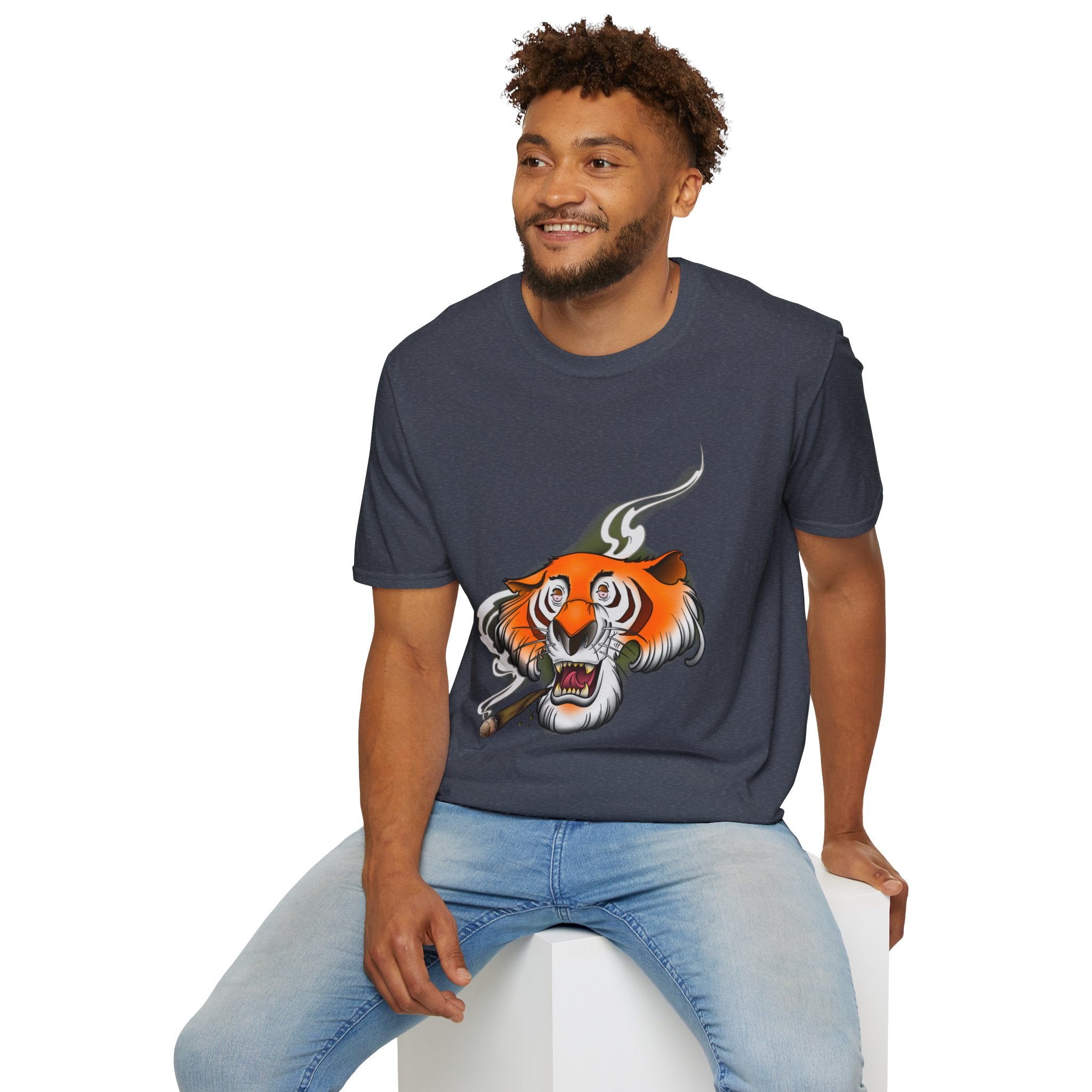 Stoney the Tiger - retro Softstyle T-Shirt Dark Chocolate / S 