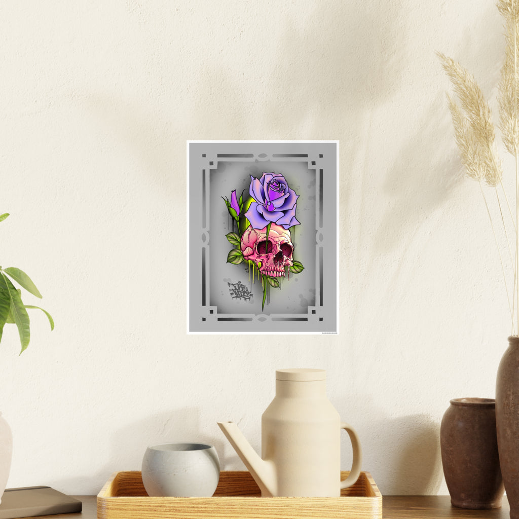 Skull/Rose 11″ x 14″ (Vertical) / Satin 