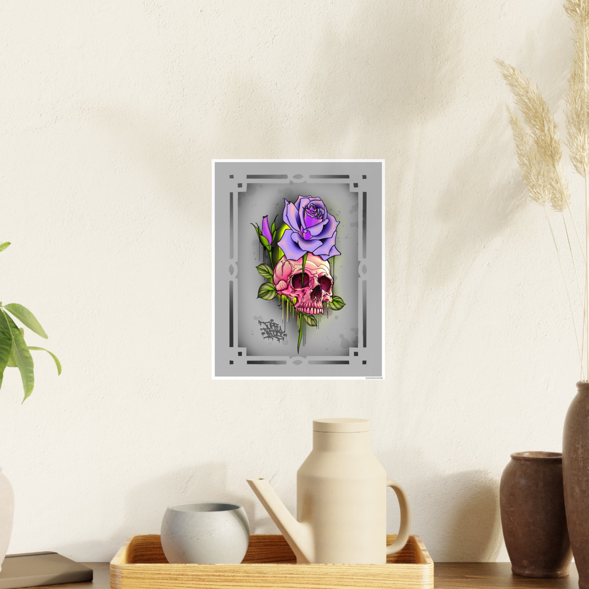 Skull/Rose 11″ x 14″ (Vertical) / Satin 