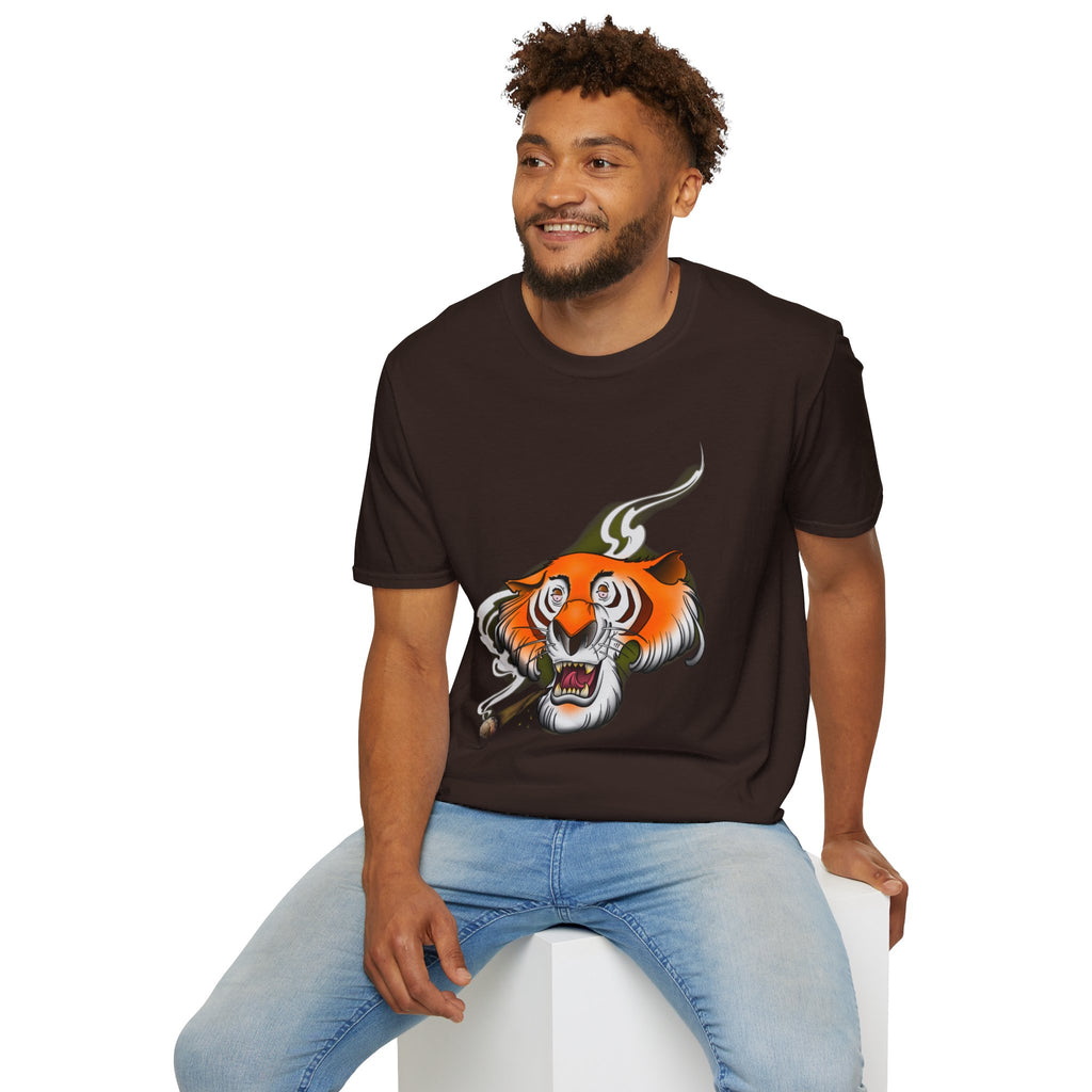 Stoney the Tiger - retro Softstyle T-Shirt Dark Chocolate / S 