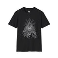 Graphic Tee | Tattoo Flash Wizard and Panther Design on Black Softstyle Shirt S / Black 