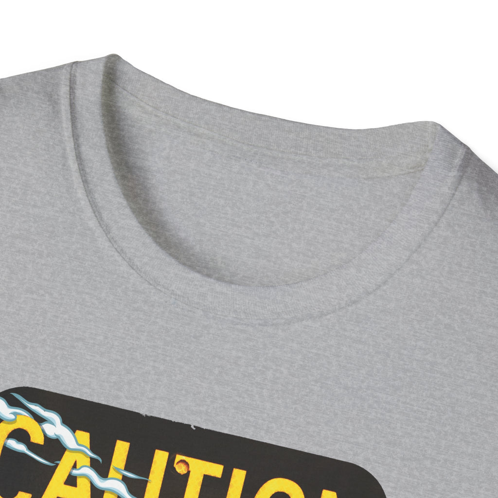 Caution Coyote Unisex Softstyle T-Shirt - Fun Graphic Tee for Animal Lovers S / Daisy 