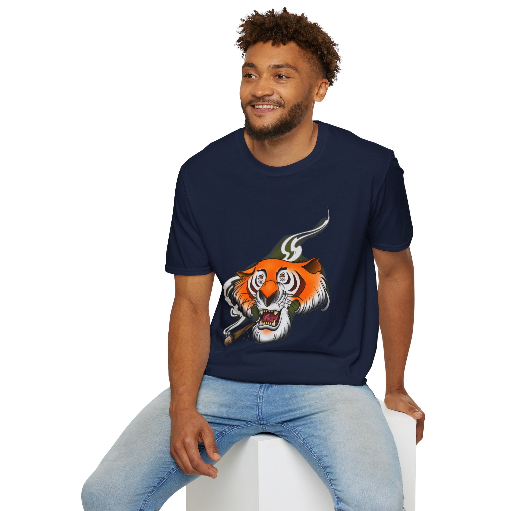 Stoney the Tiger - retro Softstyle T-Shirt Dark Chocolate / S 