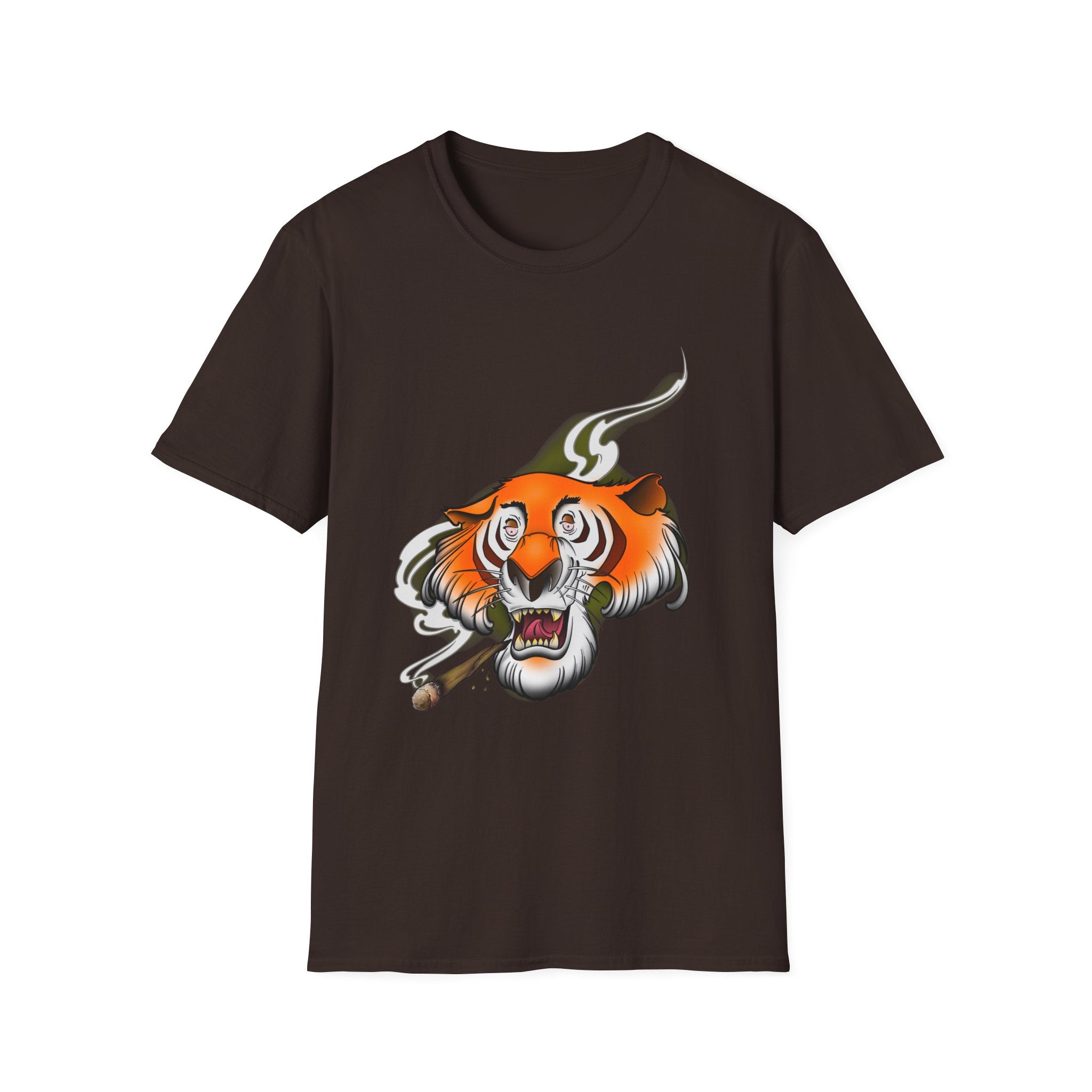 Stoney the Tiger - retro Softstyle T-Shirt Dark Chocolate / S 