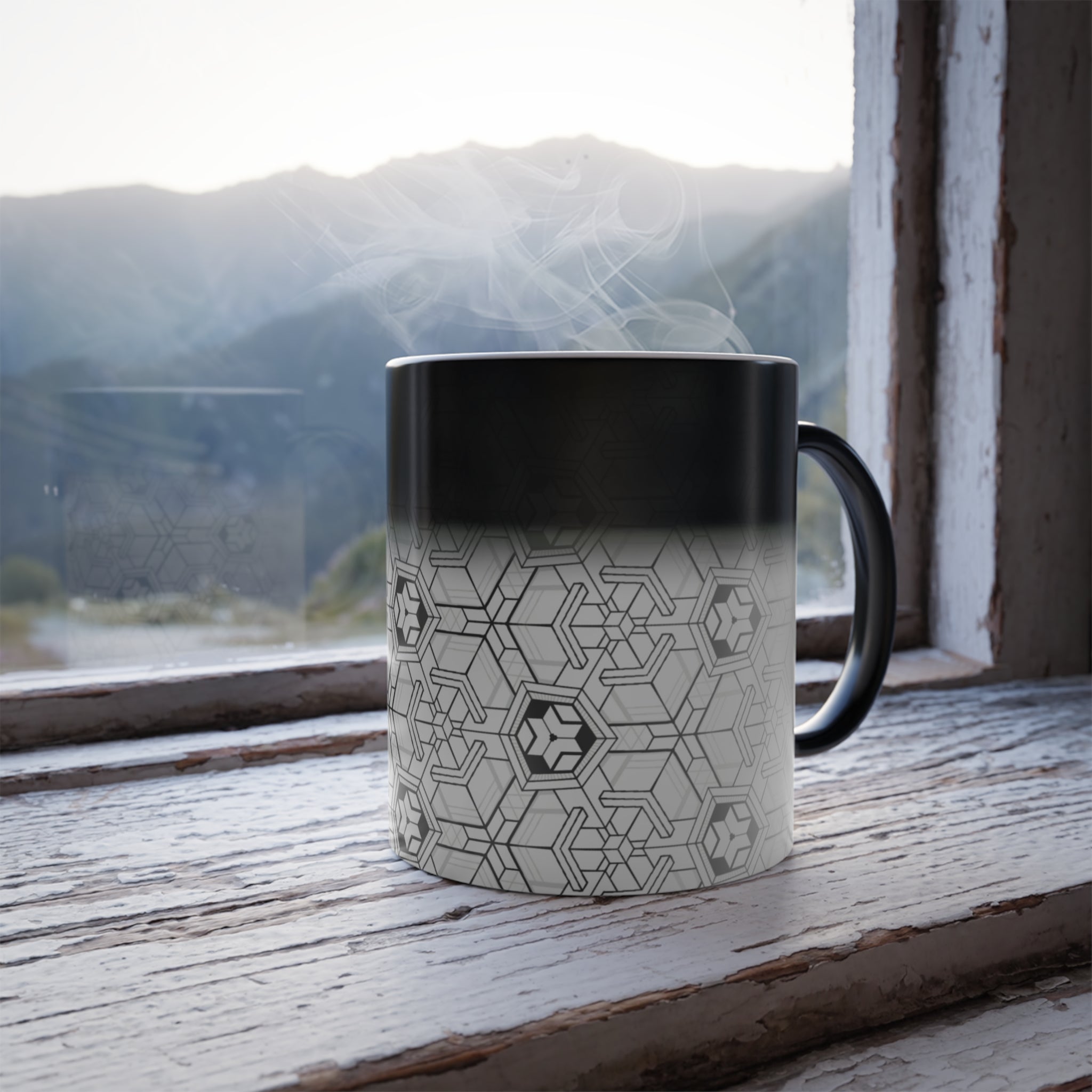 Tesseract Isometric Geometric Morphing Mug, by Tuffytats 11oz 