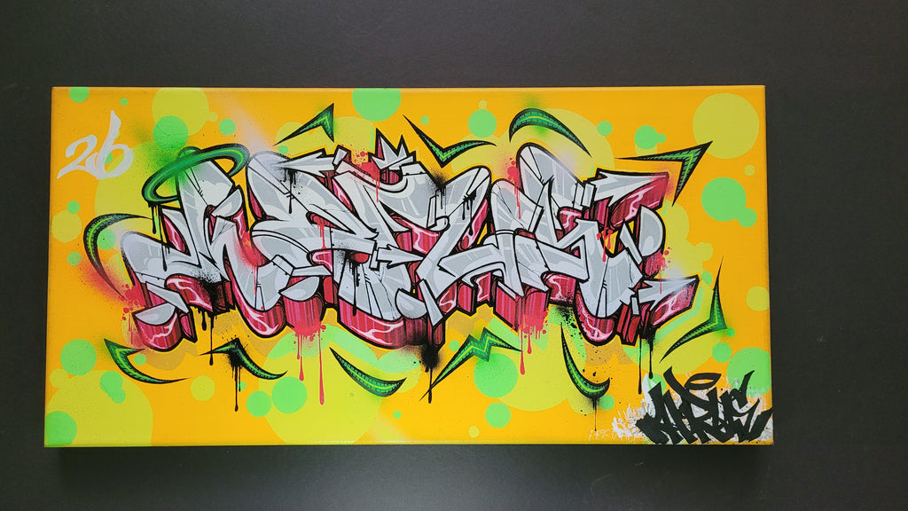 2026 - Horus, “graffiti” - Mixed medium - 10”x24”