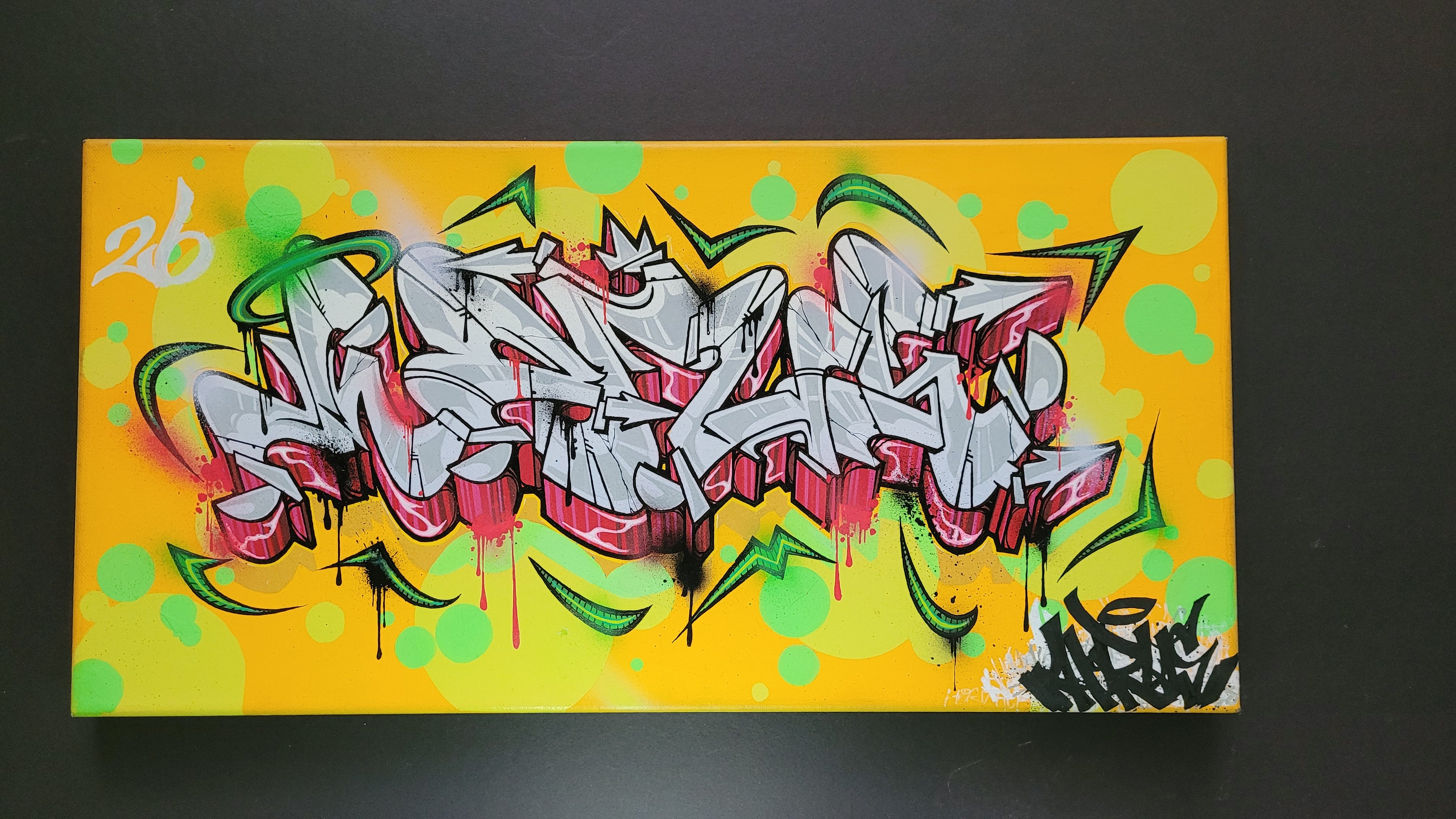 2026 - Horus, “graffiti” - Mixed medium - 10”x24”