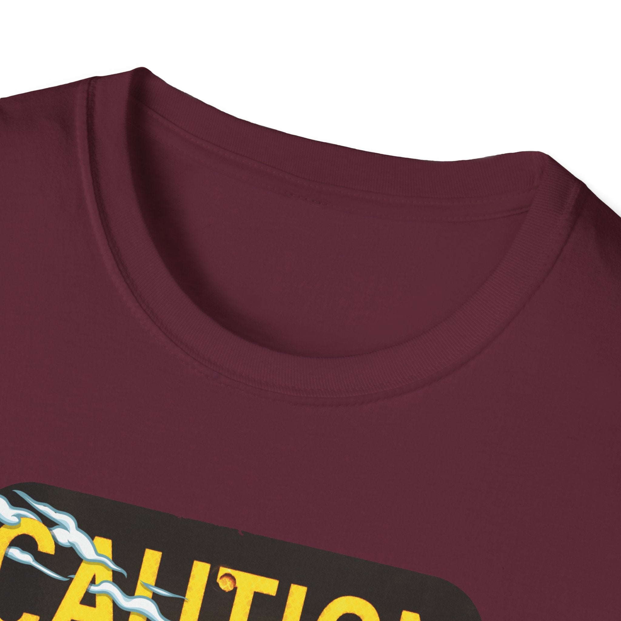 Caution Coyote Unisex Softstyle T-Shirt - Fun Graphic Tee for Animal Lovers S / Daisy 