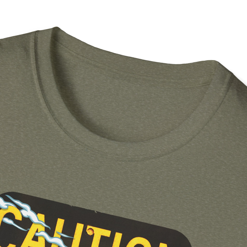 Caution Coyote Unisex Softstyle T-Shirt - Fun Graphic Tee for Animal Lovers S / Daisy 