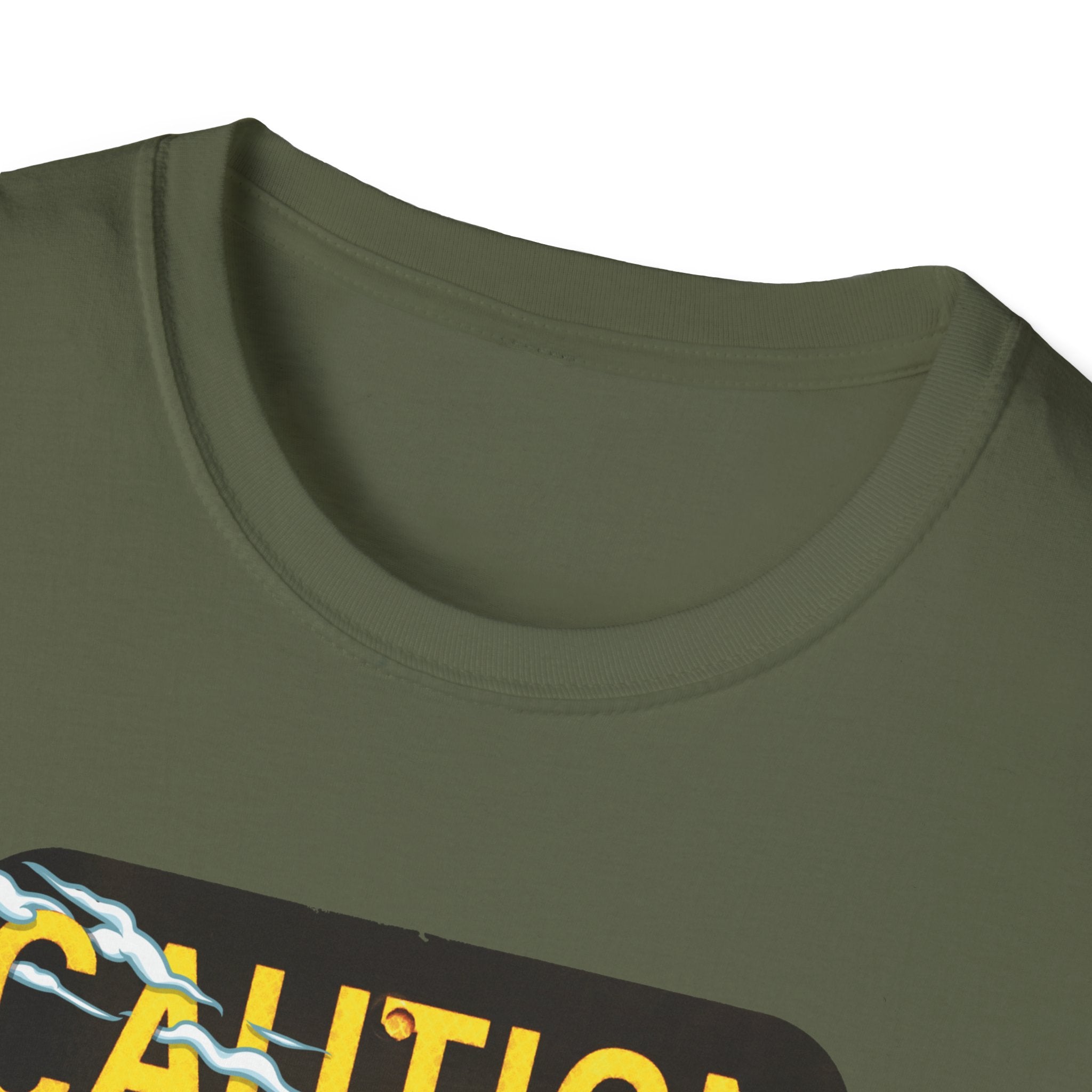 Caution Coyote Unisex Softstyle T-Shirt - Fun Graphic Tee for Animal Lovers S / Daisy 