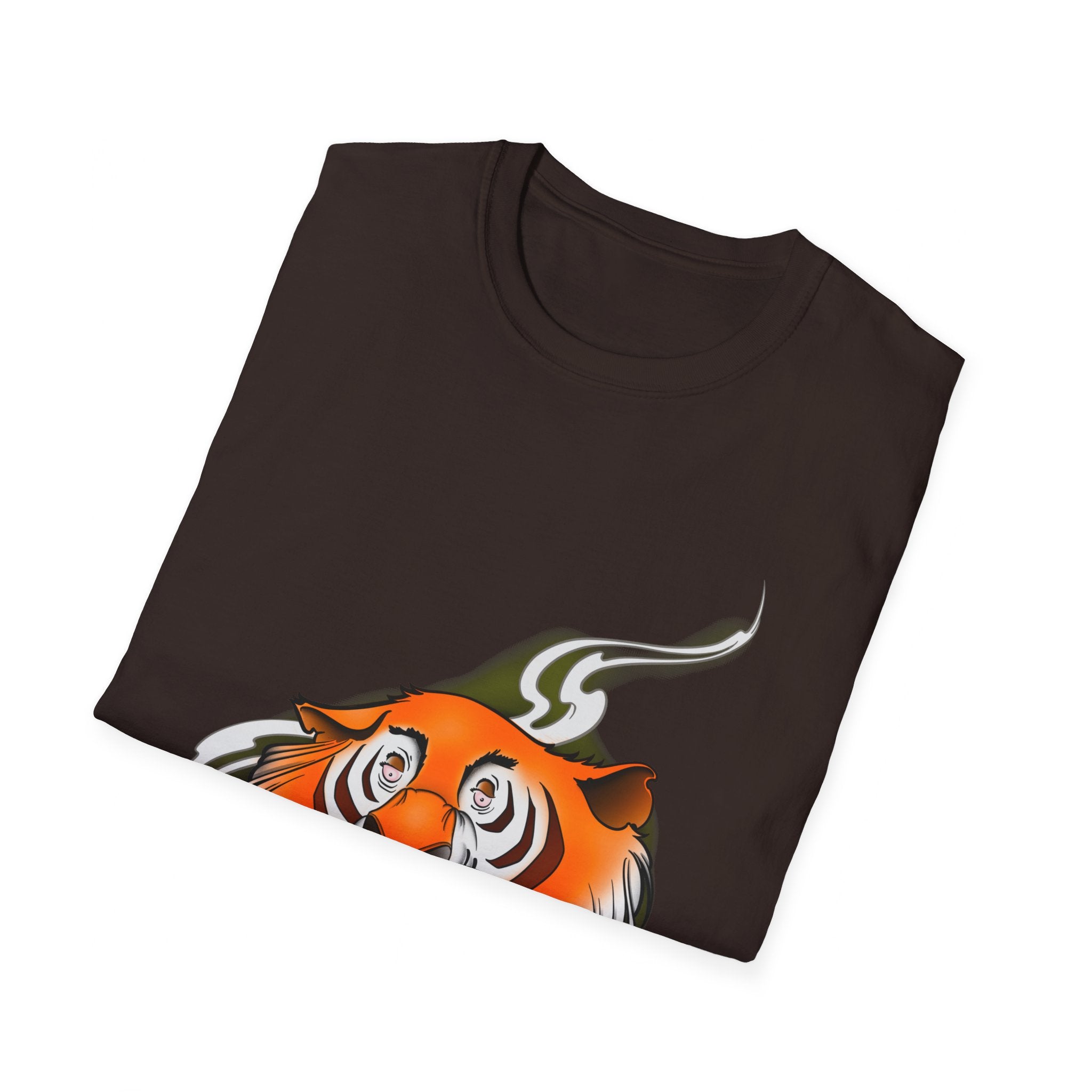 Stoney the Tiger - retro Softstyle T-Shirt Dark Chocolate / S 
