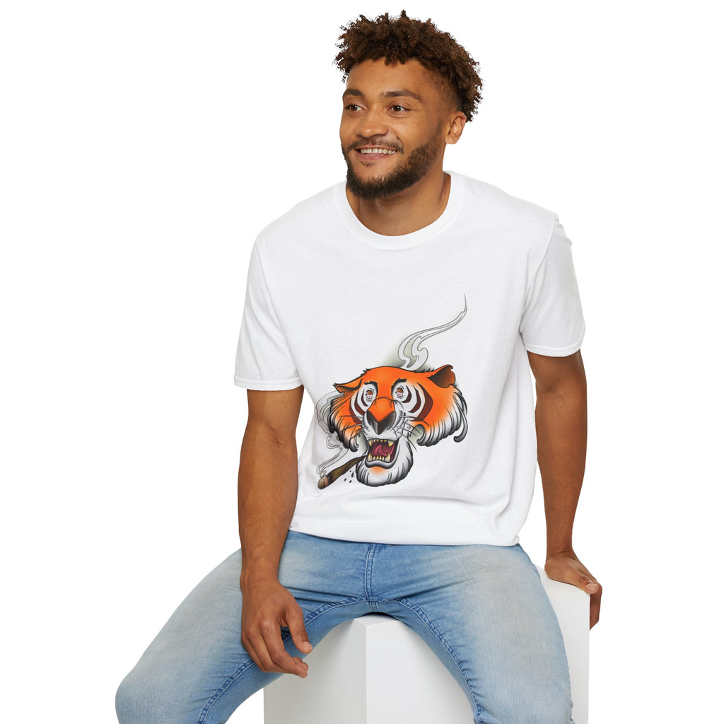 Stoney the Tiger - retro Softstyle T-Shirt Dark Chocolate / S 