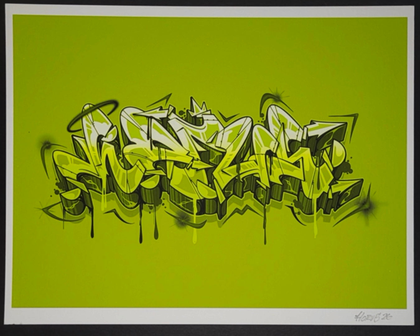 Pistachio green Horus graffiti sketch - 8.5” X 11” print