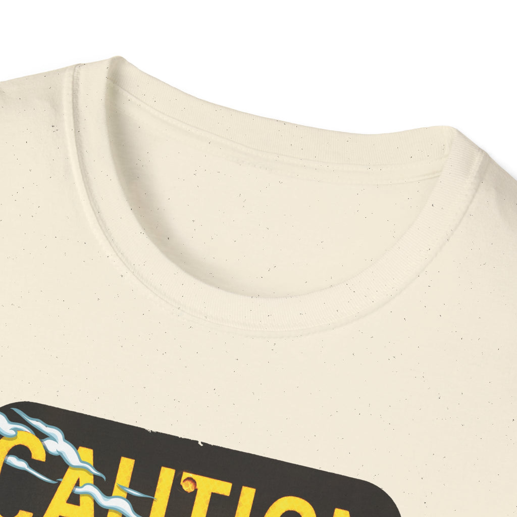 Caution Coyote Unisex Softstyle T-Shirt - Fun Graphic Tee for Animal Lovers S / Daisy 