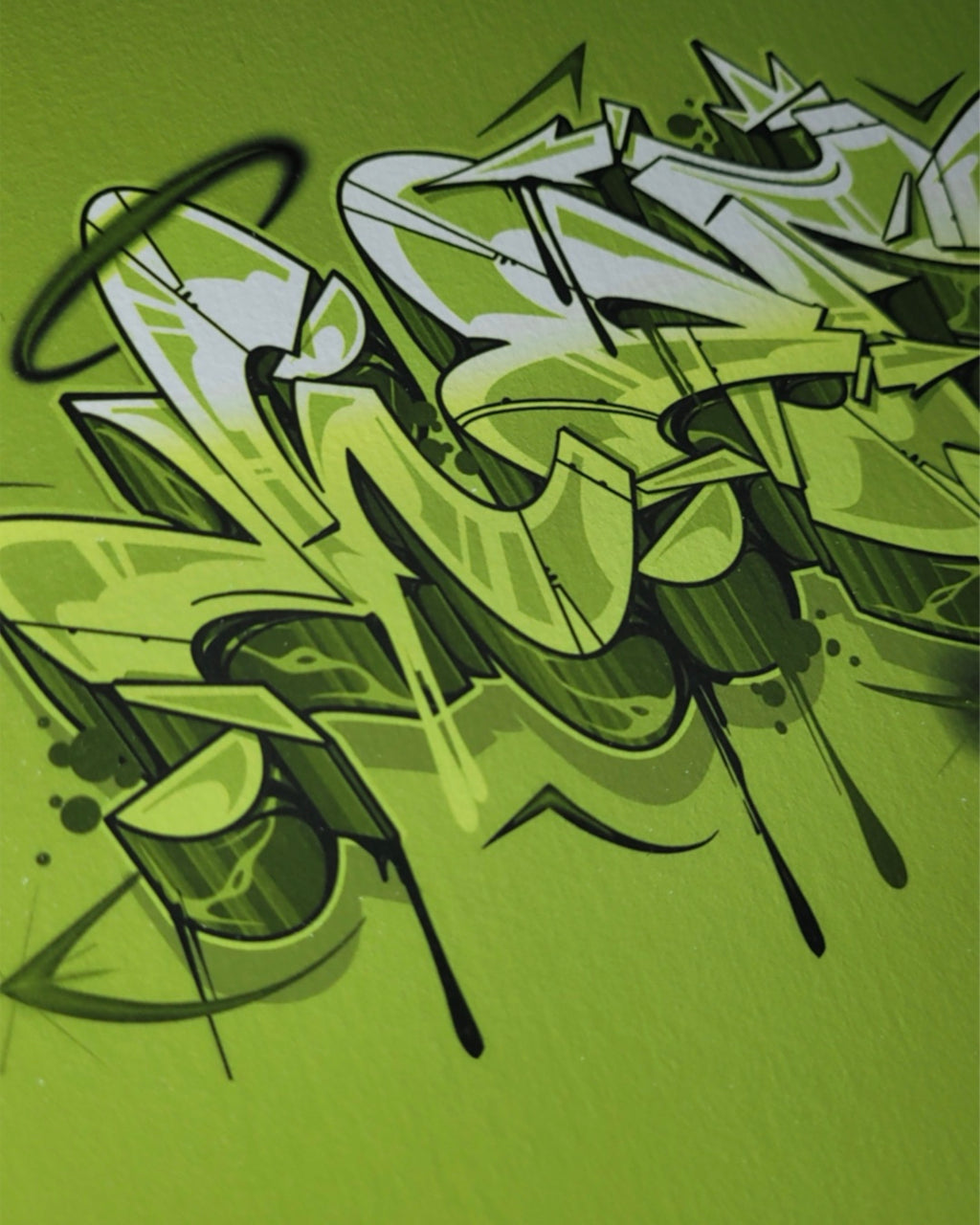 Pistachio green Horus graffiti sketch - 8.5” X 11” print