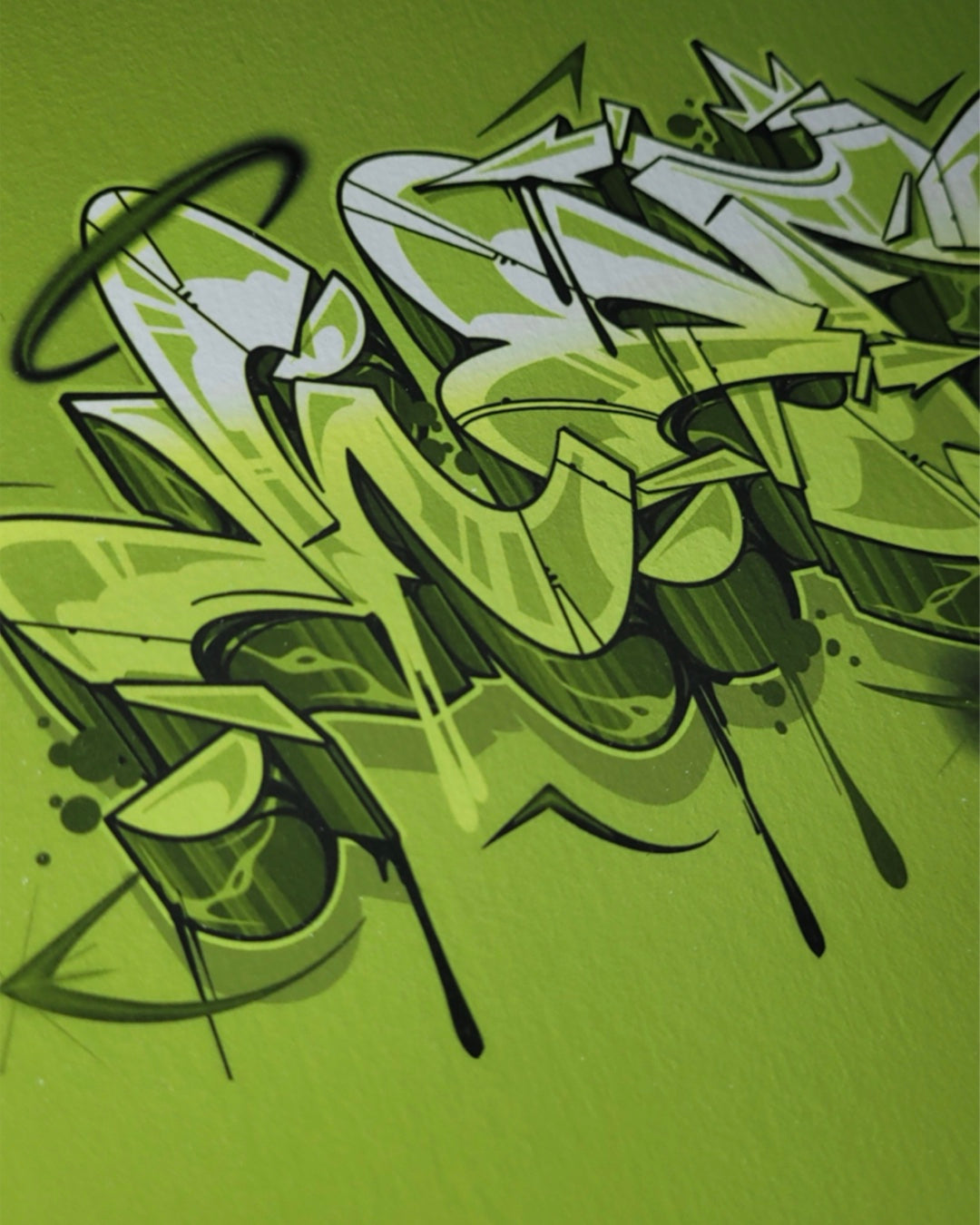Pistachio green Horus graffiti sketch - 8.5” X 11” print
