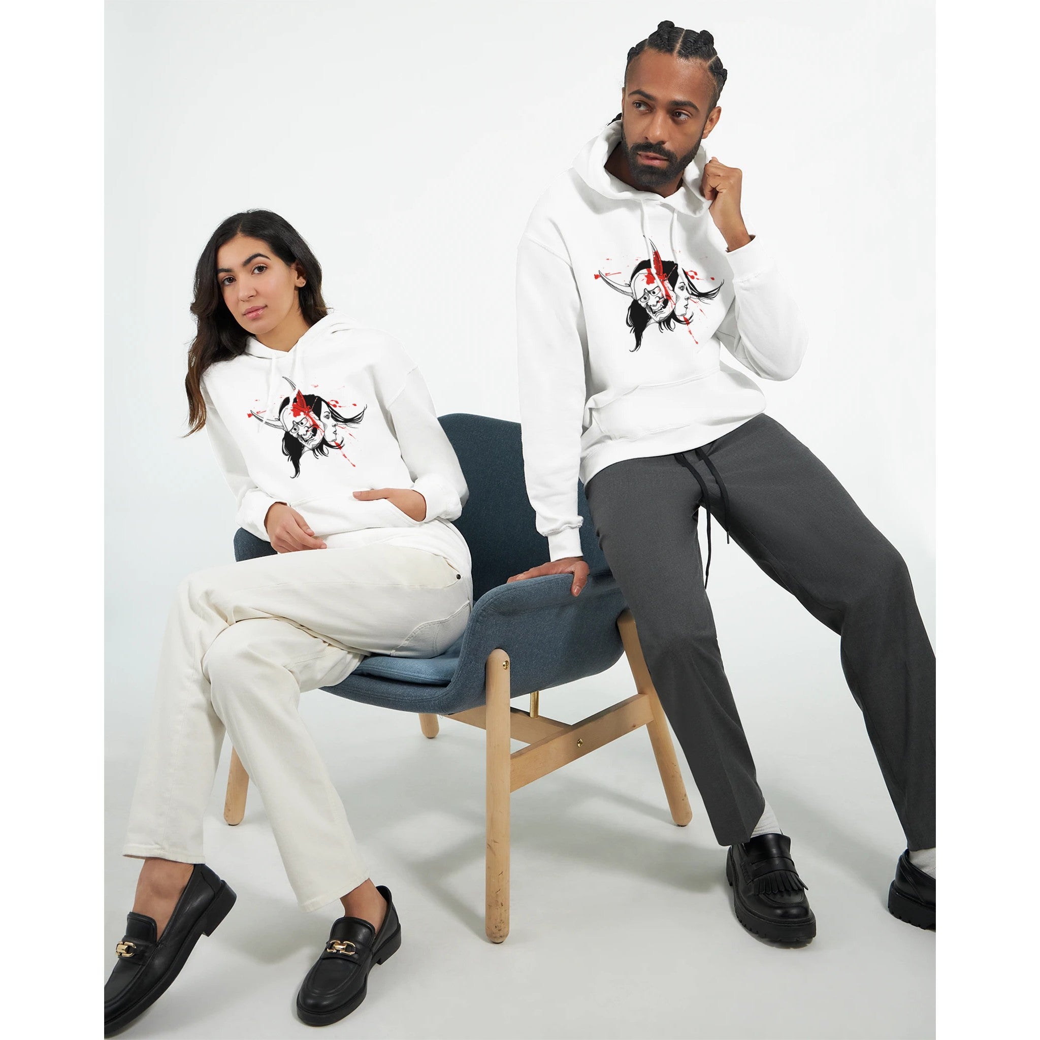 Tuffytats oni baba hoodie White / S 
