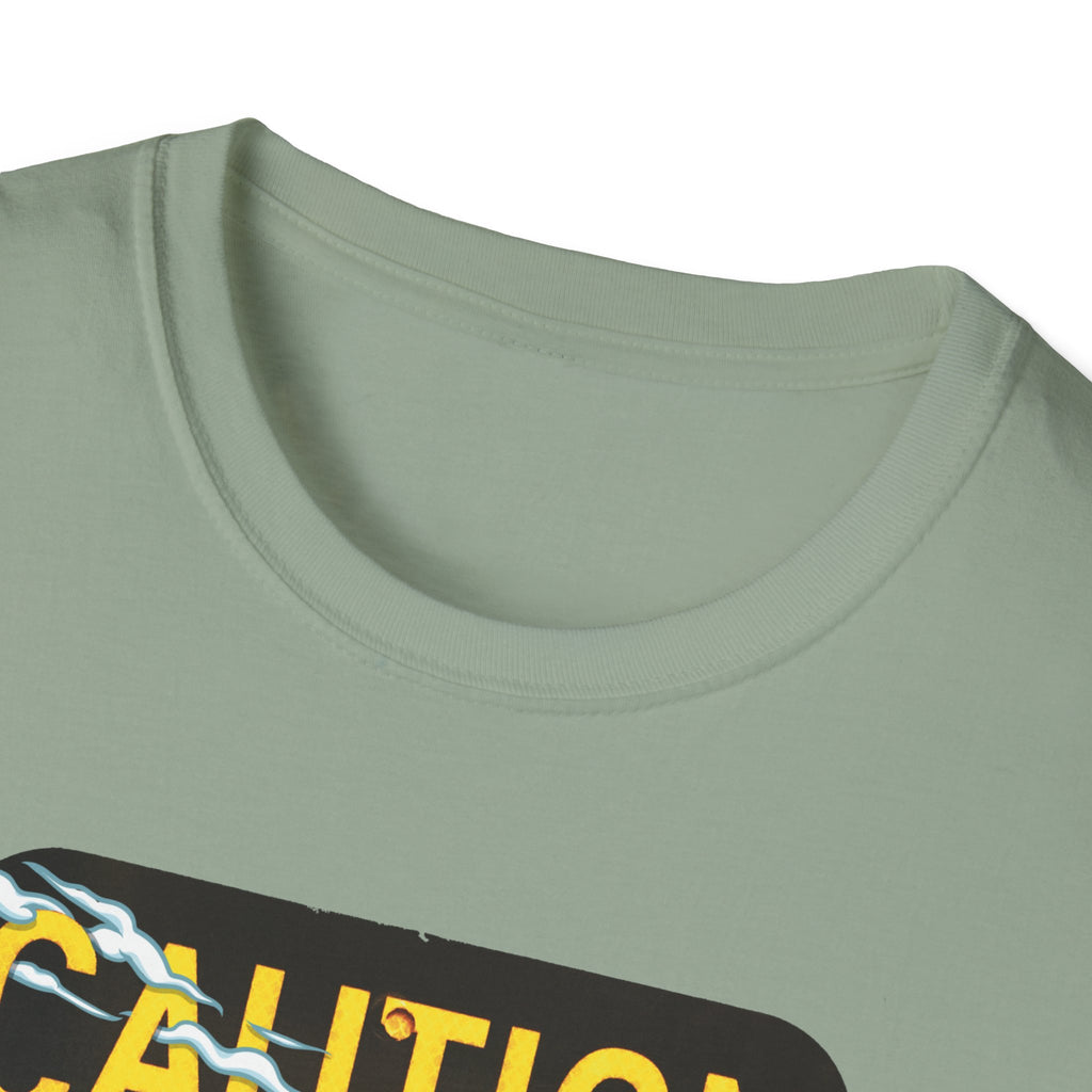 Caution Coyote Unisex Softstyle T-Shirt - Fun Graphic Tee for Animal Lovers S / Daisy 