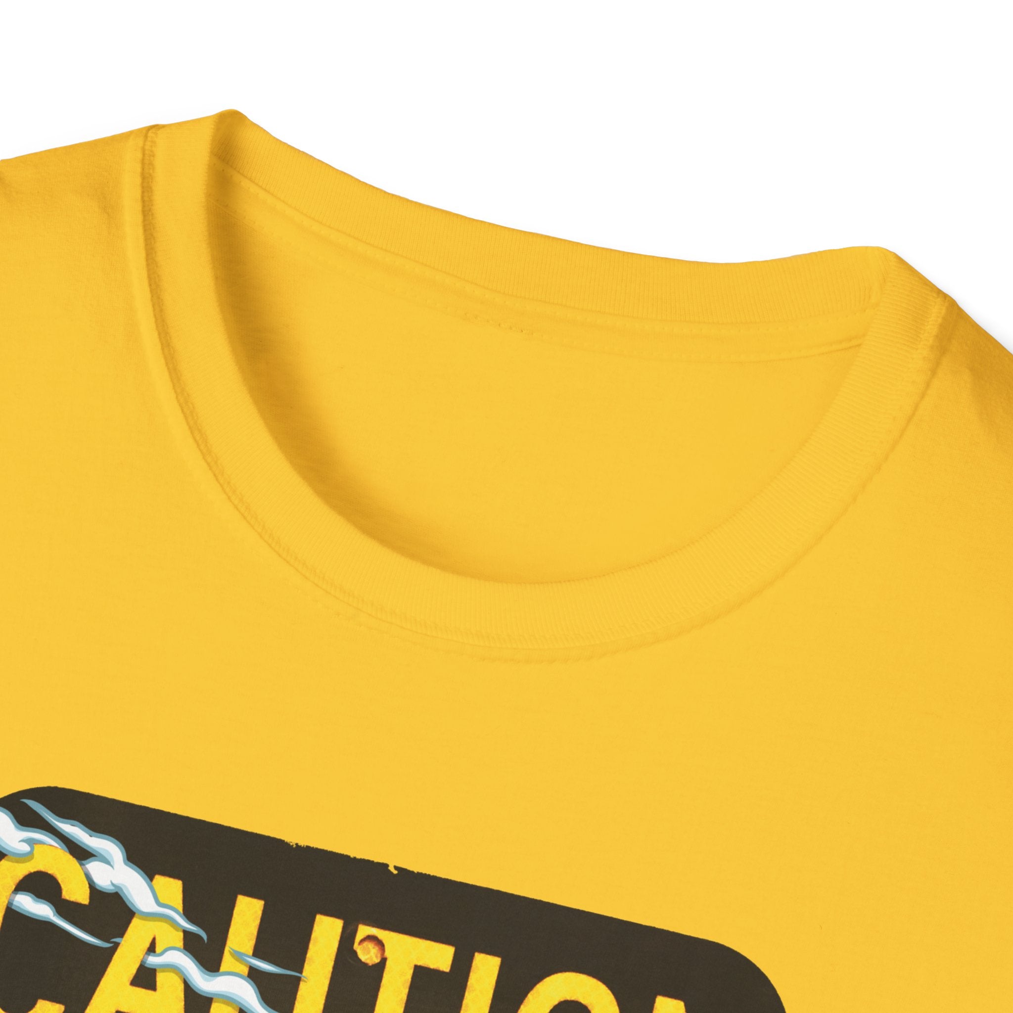 Caution Coyote Unisex Softstyle T-Shirt - Fun Graphic Tee for Animal Lovers S / Daisy 