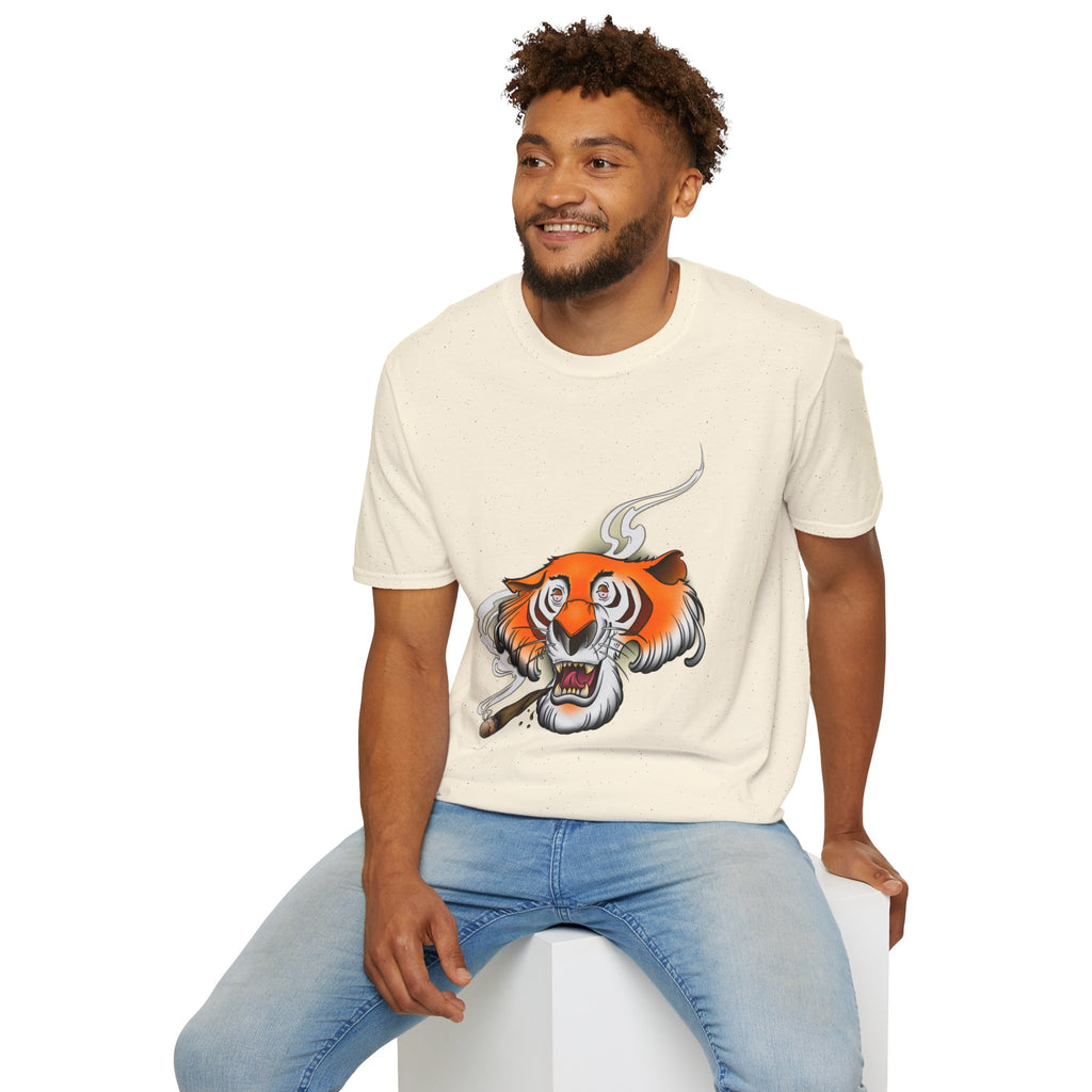 Stoney the Tiger - retro Softstyle T-Shirt Dark Chocolate / S 