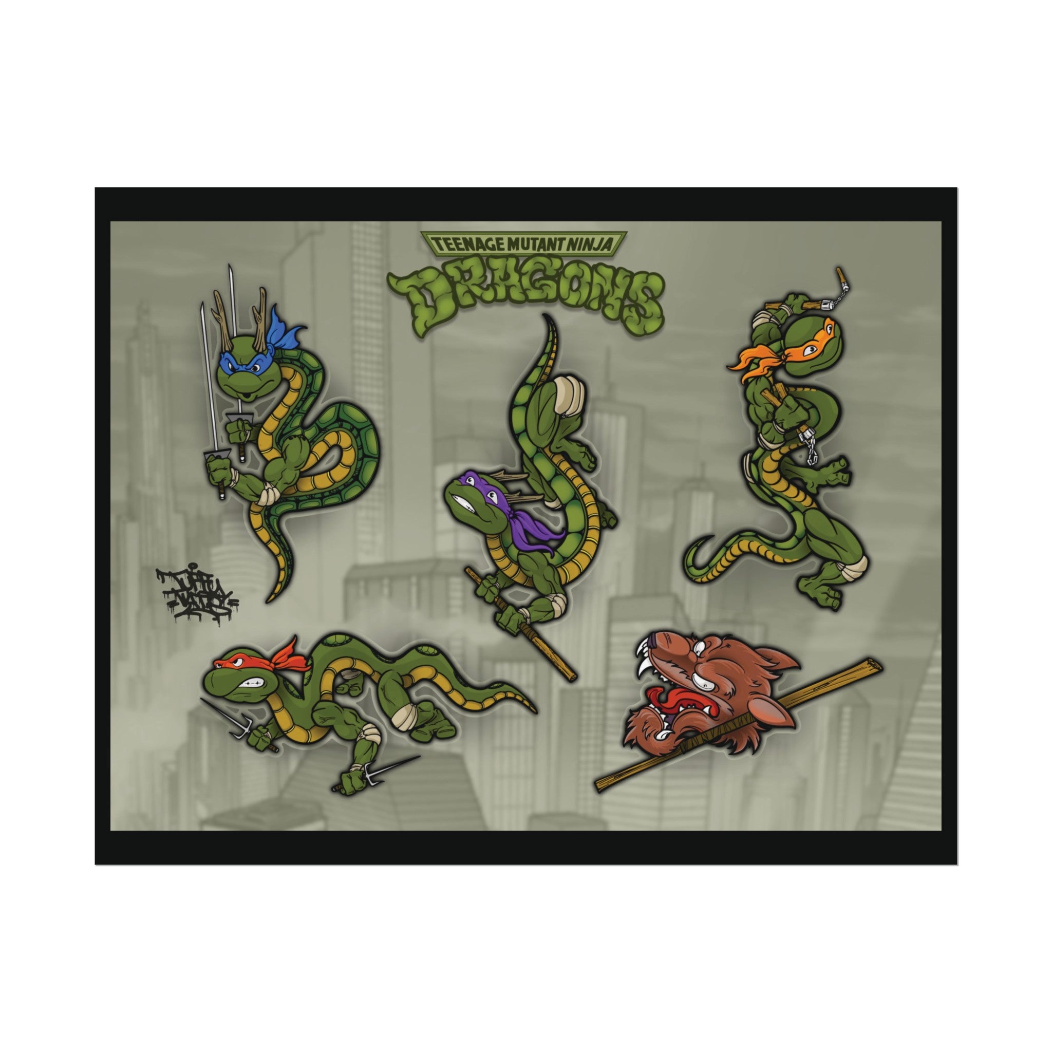 Teenage mutant ninja dragons 14″ x 11″ (Horizontal) / Fine Art 
