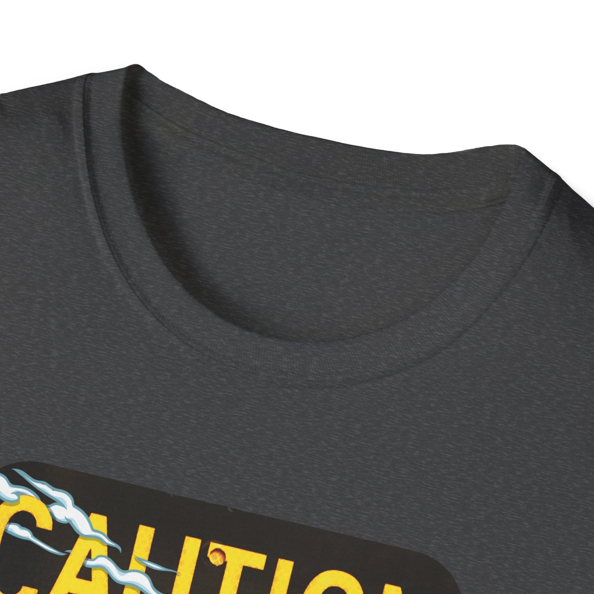 Caution Coyote Unisex Softstyle T-Shirt - Fun Graphic Tee for Animal Lovers S / Daisy 