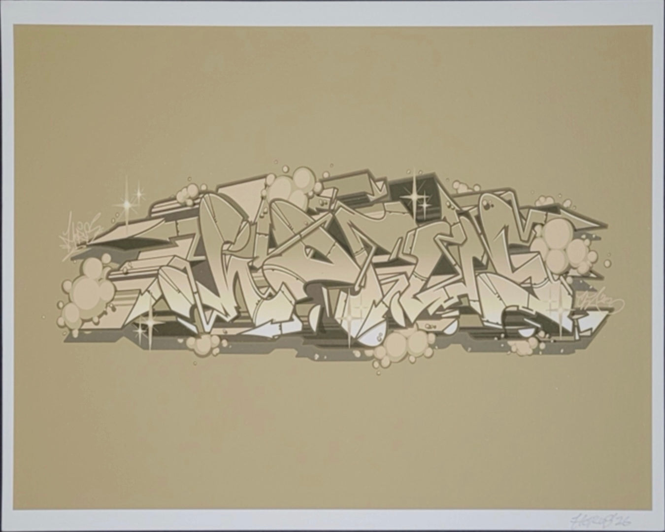 Neutral beige Horus graffiti sketch - 8.5” X 11” print