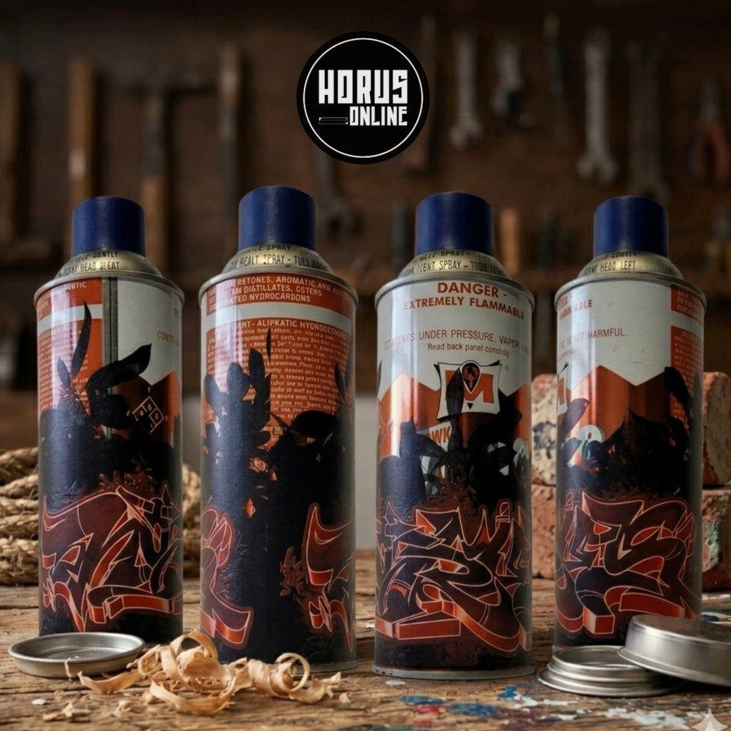 Mohawk-Horus floral graffiti print spray can