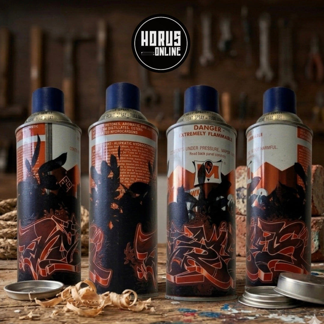 Mohawk-Horus floral graffiti print spray can