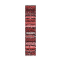 Red and black patterned product on a white background