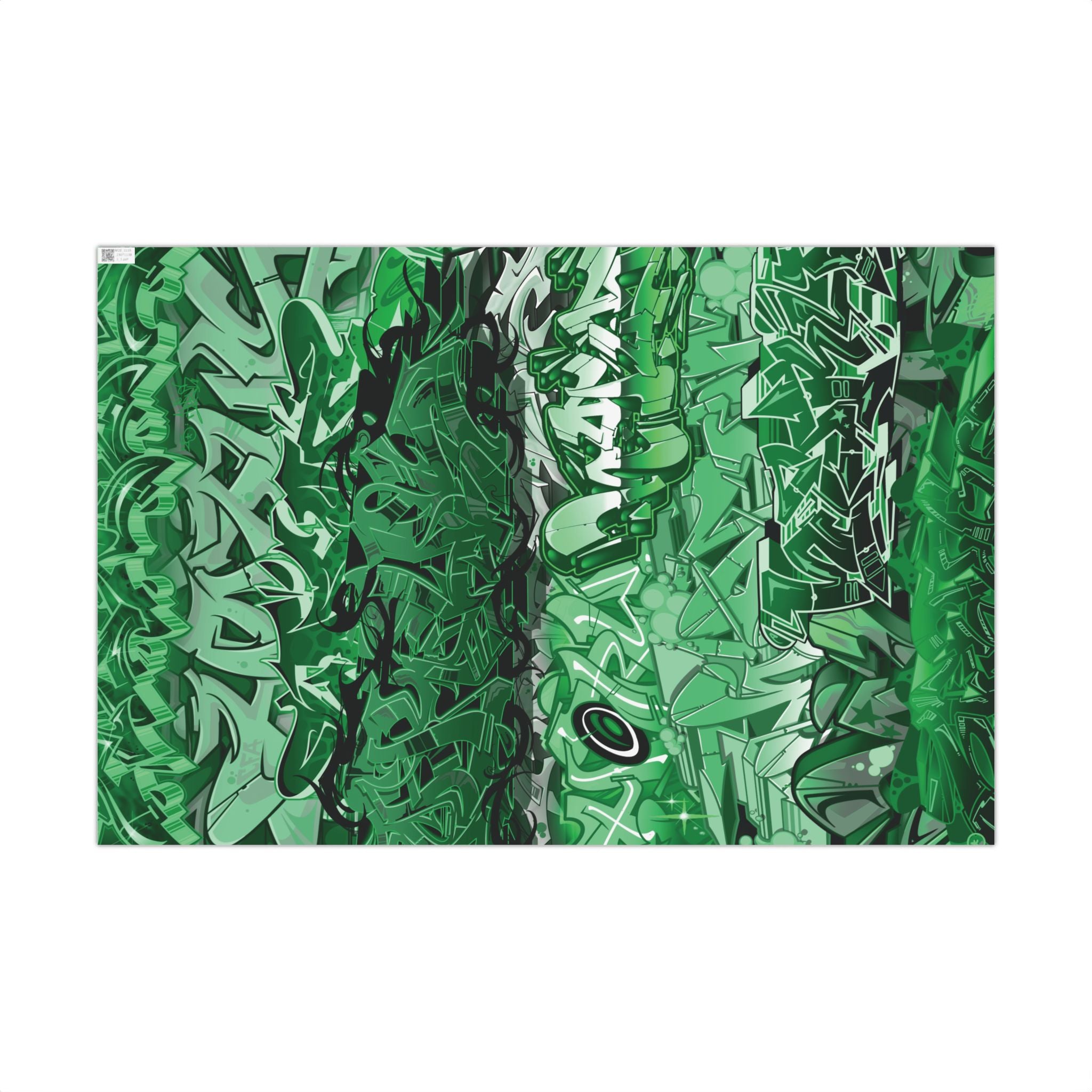 Two green patterned folders with a white background