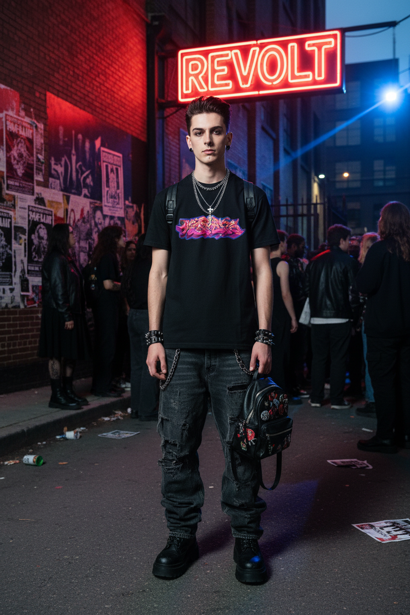 Graffiti graphic print T shirt