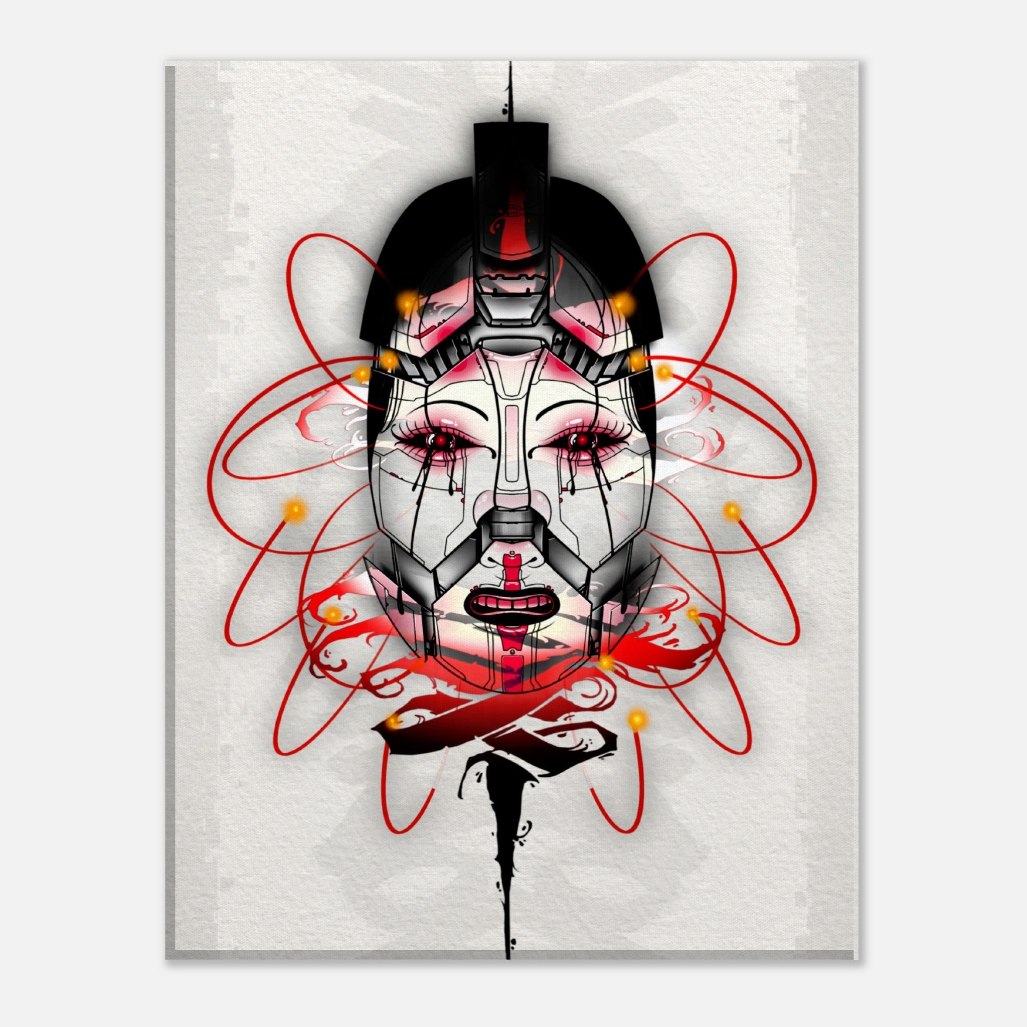 Cyber Geisha - canvas print. Default Title 